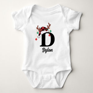 Aangepaste Monogram Familie Kerstmis Geplaagd Sant Romper