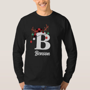 Aangepaste Monogram Familie Kerstmis Geplaagd Sant T-shirt