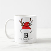 Aangepaste Monogram Familie Kerstmis Koffiemok (Links)
