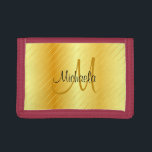 Aangepaste monogram Faux Gold Elegant Sjabloon Drievoud Portemonnee<br><div class="desc">Aangepaste monogram Faux Gold Elegant Sjabloon Foto Wallet.</div>