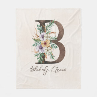 Aangepaste monogram fleece bank, Initiaal B