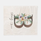 Aangepaste monogram fleece bank, Initiaal B (Voorkant (Horizontaal))