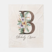 Aangepaste monogram fleece bank, Initiaal B Deken (Voorkant)