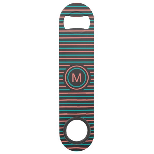 Aangepaste monogram flesopening strips Patroon Aan Speed Flessenopener (Achterkant)
