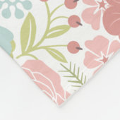 Aangepaste monogram flessenbak Floral deeg Cozy Fleece Deken (Hoek)