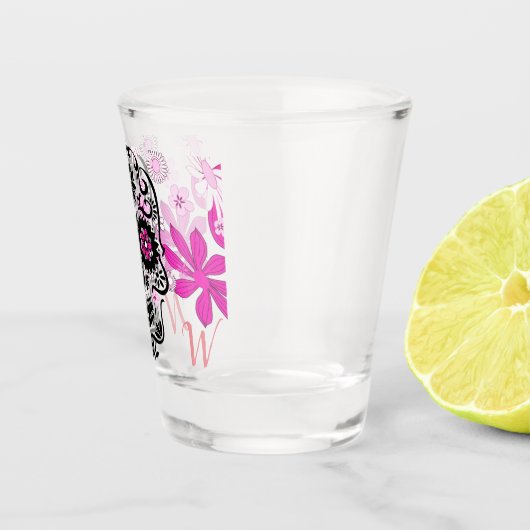 Aangepaste monogram flessensuiker schedel shot glas (Rechts)