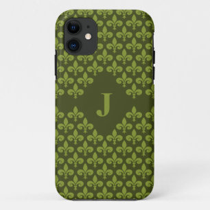 Aangepaste monogram Fleur-De-Lis iPhone 5 Case-Mat Case-Mate iPhone Case
