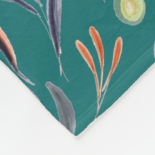 Aangepaste MONOGRAM Floral Fleece Deken (Hoek)