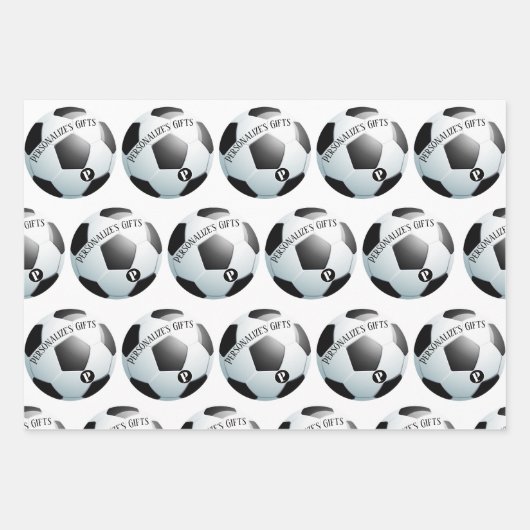 Aangepaste monogram football Voetbal Inpakpapier Vel (Voorkant)