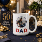 Aangepaste Monogram Foto 50e Vader opa Verjaardag Koffiemok