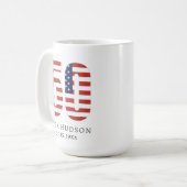 Aangepaste Monogram Foto 50ste Verjaardag van de o Koffiemok (Voorkant links)