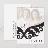 Aangepaste monogram foto Bewaar de bekendmaking va Aankondigingskaart (Voorkant / Achterkant)
