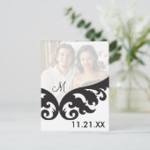 Aangepaste monogram foto Bewaar de bekendmaking va Aankondigingskaart (Staand voorkant)