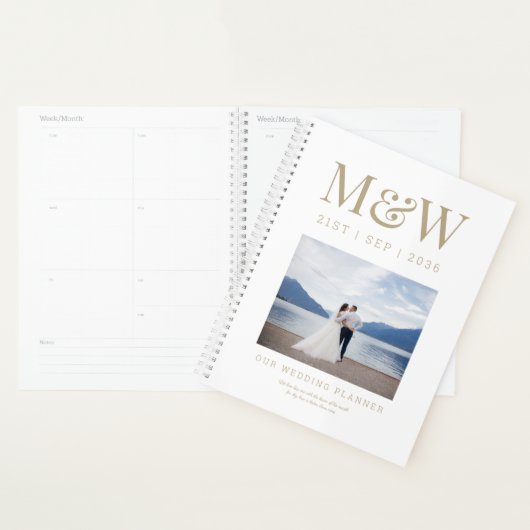 Aangepaste monogram foto bruiloft planner