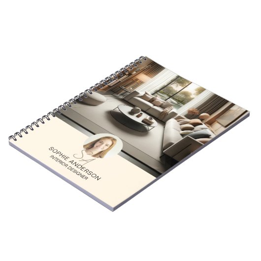 Aangepaste Monogram Foto Interieur Ontwerp Profess Notitieboek (Linkerzijde)