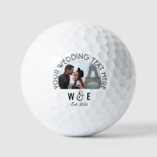 Aangepaste Monogram Foto Neo Deco Wedding Golf Bal