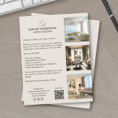 Aangepaste Monogram Foto QR Professioneel Bedrijf Flyer
