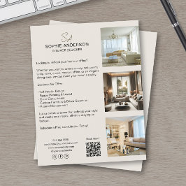 Aangepaste Monogram Foto QR Professioneel Bedrijf Flyer