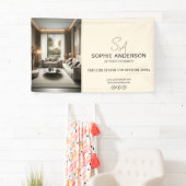 Aangepaste Monogram Fotocrème Professioneel Bedrij Spandoek (Insitu)