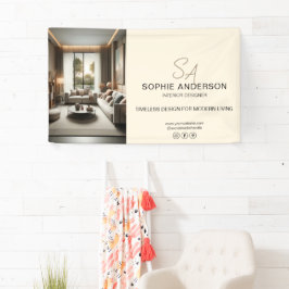 Aangepaste Monogram Fotocrème Professioneel Bedrij Spandoek