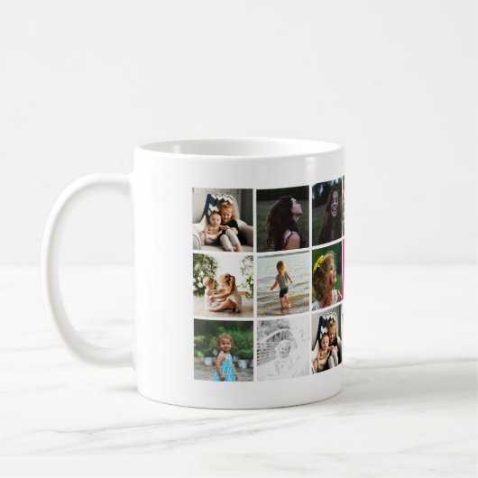 Aangepaste Monogram fotomontage fotocollage Koffiemok (Links)