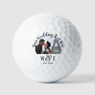 Aangepaste Monogram Fotoscript Wedding Golf Balls Golfballen