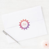 Aangepaste Monogram Gear Sticker (Envelop)