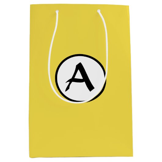 AANGEPASTE MONOGRAM GELE GESCHENKTAS MEDIUM CADEAUZAKJE (Voorkant)