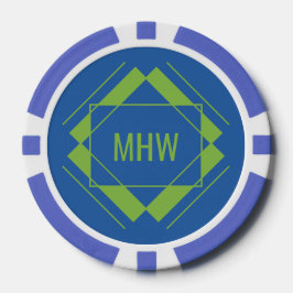 Aangepaste Monogram Geometrische Patroon Poker Chi Pokerchips