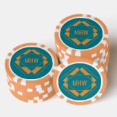 Aangepaste Monogram Geometrische Patroon Poker Chi Pokerchips (Opstapeling)