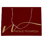 Aangepaste monogram gepersonaliseerd met naam Cool Groot Cadeauzakje (Voorkant)