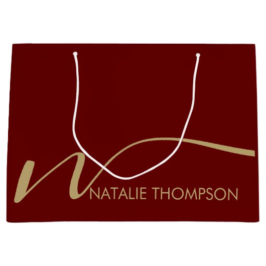 Aangepaste monogram gepersonaliseerd met naam Cool Groot Cadeauzakje (Voorkant)