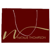 Aangepaste monogram gepersonaliseerd met naam Cool Groot Cadeauzakje (Achterkant)