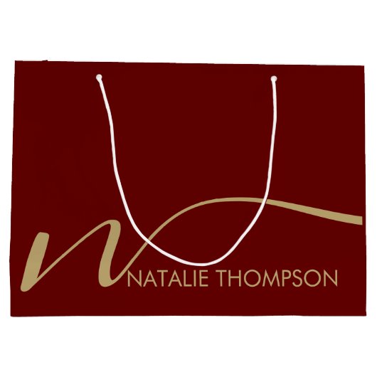 Aangepaste monogram gepersonaliseerd met naam Cool Groot Cadeauzakje (Achterkant)