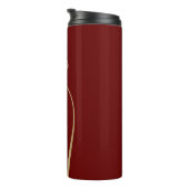 Aangepaste monogram gepersonaliseerd met naam rood thermosbeker (Geroteerd rechts)