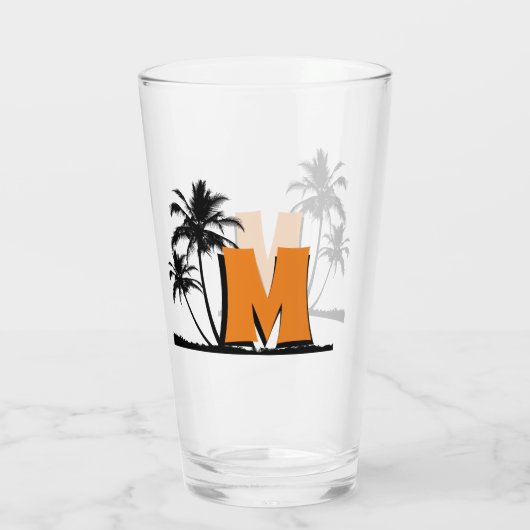 Aangepaste Monogram Gepersonaliseerde Highball Gla Glas (Achterkant)
