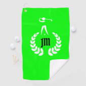 Aangepaste Monogram Gepersonaliseerde Lime Groen Golfhanddoek (Insitu)
