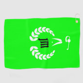 Aangepaste Monogram Gepersonaliseerde Lime Groen Golfhanddoek (Horizontaal)