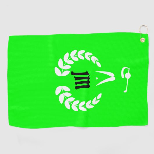 Aangepaste Monogram Gepersonaliseerde Lime Groen Golfhanddoek (Horizontaal)