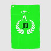 Aangepaste Monogram Gepersonaliseerde Lime Groen Golfhanddoek (Voorkant)
