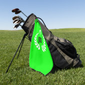 Aangepaste Monogram Gepersonaliseerde Lime Groen Golfhanddoek (Groen)