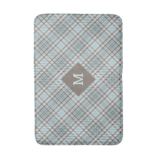 Aangepaste Monogram geruite / Tartan Patroon Badma Badmat (Voorkant Verticaal)