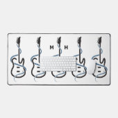Aangepaste Monogram Gestileerde Gitaar Bureaumat (Keyboard & Muis)
