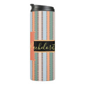 Aangepaste monogram gestreepte bruidsbruid thermosbeker (Geroteerd rechts)