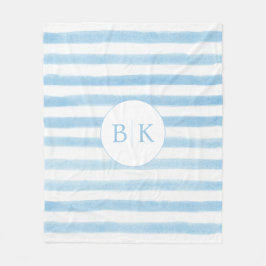 Aangepaste monogram gestreepte Sherpa-deken Fleece Deken