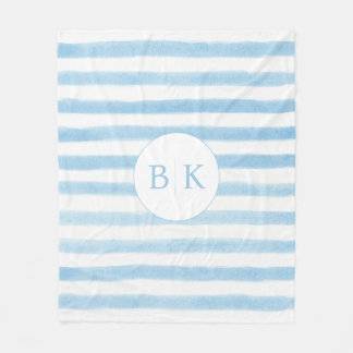 Aangepaste monogram gestreepte Sherpa-deken Fleece Deken