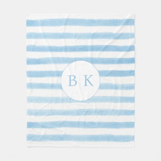 Aangepaste monogram gestreepte Sherpa-deken Fleece Deken (Voorkant)