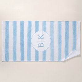 Aangepaste Monogram Gestreepte Strandhanddoek Strandlaken