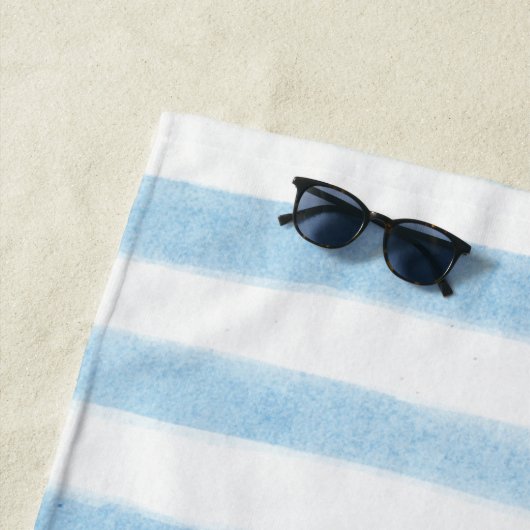 Aangepaste Monogram Gestreepte Strandhanddoek Strandlaken (In situ)
