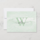Aangepaste monogram giftige groene Waterverf Bedankkaart (Voorkant)